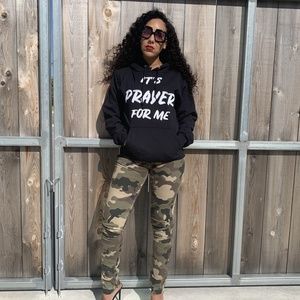 Black Inspirational It's Prayer For Me Hoodie